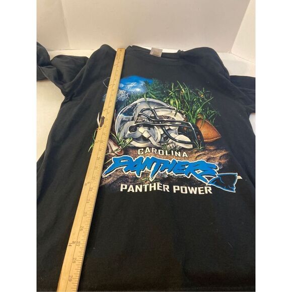 NFL NC Panthers long sleeved tshirt large 100 cotton Black L - Picture 5 of 5